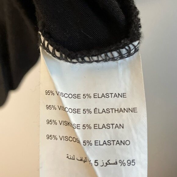 Addition Elle t-shirt round neck  tee black floral short sleeve - Picture 6 of 6